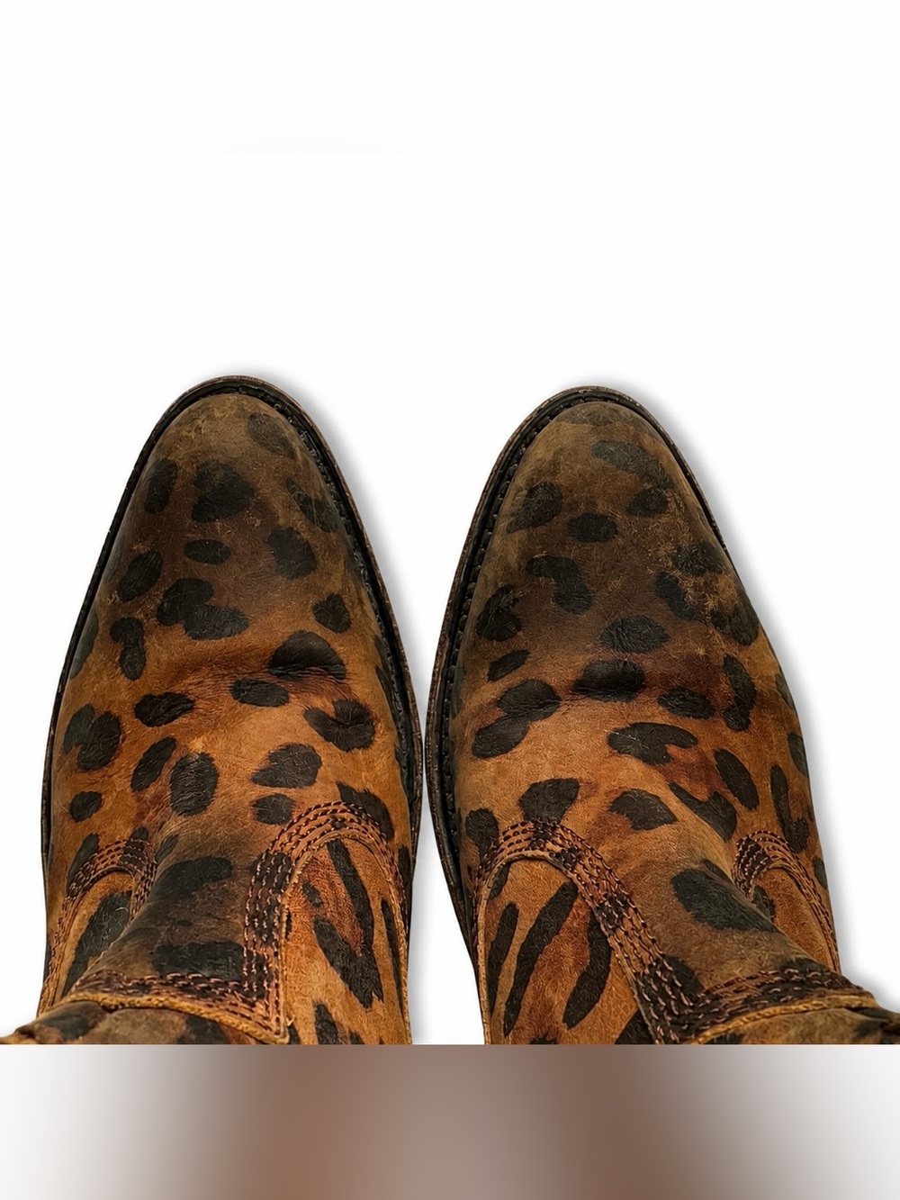 Liberty Black Chloe Chita Miel Fringe Leopard Booties Sz 8 Dust Bag $280 - Picture 9 of 16